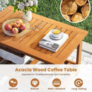 Patio Acacia Wood Coffee Table 2-Tier Rectangular Center Table by LJGDeals