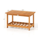 Patio Acacia Wood Coffee Table 2-Tier Rectangular Center Table by LJGDeals