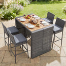 Patio Acacia Wood Dining Set for Home by LJGDeals