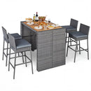 Patio Acacia Wood Dining Set for Home by LJGDeals
