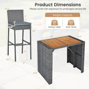 Patio Acacia Wood Dining Set for Home by LJGDeals