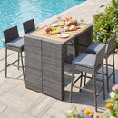 Patio Acacia Wood Dining Set for Home by LJGDeals