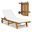 Patio Acacia Wood Lounge Chair Chaise Recliner by DirectDeals
