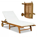 Patio Acacia Wood Lounge Chair Chaise Recliner by LJGDeals