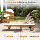 Patio Acacia Wood Lounge Chair Chaise Recliner by LJGDeals
