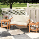 Patio Acacia Wood Side Table Set of 2 with Slatted Tabletop and Storage Shelf by LJGDeals