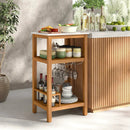 Patio Acacia Wood Storage Cabinet Patio Buffet Cabinet Bar Table by LJGDeals