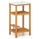 Patio Acacia Wood Storage Cabinet Patio Buffet Cabinet Bar Table by LJGDeals