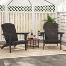 Patio Adirondack Chair with Rattan Padded Seat and Hidden Cupholder by LJGDeals