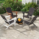Patio Adirondack Chair with Rattan Padded Seat and Hidden Cupholder by LJGDeals