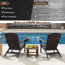 Patio Adirondack Chair with Rattan Padded Seat and Hidden Cupholder by LJGDeals
