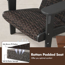 Patio Adirondack Chair with Rattan Padded Seat and Hidden Cupholder by LJGDeals