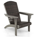 Patio Adirondack Chair with Rattan Padded Seat and Hidden Cupholder by LJGDeals