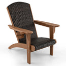 Patio Adirondack Chair with Rattan Padded Seat and Hidden Cupholder by LJGDeals