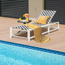 Outdoor Adjustable Patio Chaise Lounge Chair with Wheels and Sturdy Metal Frame by LJGDeals