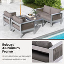 Patio Aluminum Loveseat Sofa Outdoor Furniture Set with Thick Back and Seat Cushions-Gray by DirectDeals