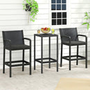 3 Pieces Patio Bar Set with 2 Stools and 1 Bar Table-Black by LJGDeals
