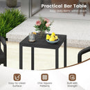 3 Pieces Patio Bar Set with 2 Stools and 1 Bar Table-Black by DirectDeals
