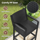 3 Pieces Patio Bar Set with 2 Stools and 1 Bar Table-Black by DirectDeals