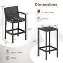 3 Pieces Patio Bar Set with 2 Stools and 1 Bar Table-Black by LJGDeals