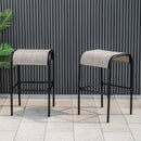 Set of 2/4 Patio Metal Bar Stools with Curved Fabric Seat-Set of 2