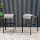 Set of 2/4 Patio Metal Bar Stools with Curved Fabric Seat by LJGDeals