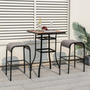 Set of 2/4 Patio Metal Bar Stools with Curved Fabric Seat by LJGDeals