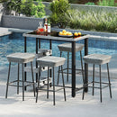 29.5 Inches Patio Bar Stools Set of 2 with Rattan Seat and Footrest by LJGDeals