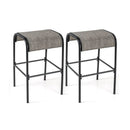 Set of 2/4 Patio Metal Bar Stools with Curved Fabric Seat by LJGDeals