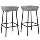 29.5 Inches Patio Bar Stools Set of 2 with Rattan Seat and Footrest by LJGDeals