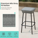 29.5 Inches Patio Bar Stools Set of 2 with Rattan Seat and Footrest by LJGDeals