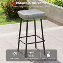 29.5 Inches Patio Bar Stools Set of 2 with Rattan Seat and Footrest by LJGDeals