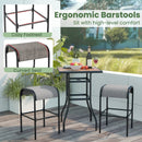 Set of 2/4 Patio Metal Bar Stools with Curved Fabric Seat by LJGDeals