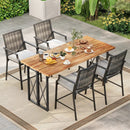 Patio Bar Stools Set of 2 Counter Height Rattan Bar Chairs with Armrest-Grey by LJGDeals