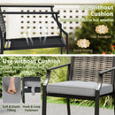 Patio Bar Stools Set of 2 Counter Height Rattan Bar Chairs with Armrest-Grey by LJGDeals
