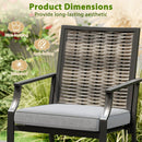 Patio Bar Stools Set of 2 Counter Height Rattan Bar Chairs with Armrest-Grey by LJGDeals