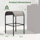 Set of 2/4 Patio Metal Bar Stools with Curved Fabric Seat by LJGDeals