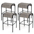 Set of 2/4 Patio Metal Bar Stools with Curved Fabric Seat