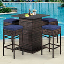 5 Pieces Patio Rattan Bar by LJGDeals