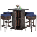 5 Pieces Patio Rattan Bar by LJGDeals