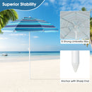 6.5 Feet Patio Beach Umbrella with Waterproof Polyester Fabric