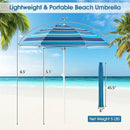 6.5 Feet Patio Beach Umbrella with Waterproof Polyester Fabric by LJGDeals
