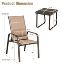 3 Pieces Patio Bistro Furniture Set with Adjustable Backrest by LJGDeals