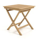 27.5 Inch Indonesia Teak Patio Bistro Table with Slatted Tabletop and Sturdy Wood Frame by LJGDeals