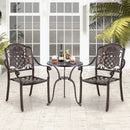 Patio Cast Aluminum Dining Chairs Set of 2 Metal Armchairs Stackable-Copper by LJGDeals