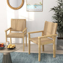 Wood Dining Chair Set of 2 with Woven Rope Seat by LJGDeals