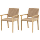 Wood Dining Chair Set of 2 with Woven Rope Seat by DirectDeals
