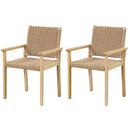 Wood Dining Chair Set of 2 with Woven Rope Seat by LJGDeals