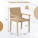 Wood Dining Chair Set of 2 with Woven Rope Seat by LJGDeals