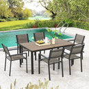 Set of 6 Stackable Patio Chair with Breathable Fabric Seat by LJGDeals